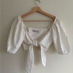 Abercrombie Linen Crop Top